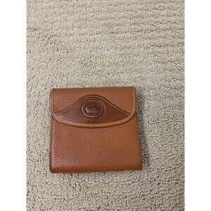 Vintage Dooney & Bourke Wallet Leather Brown Tri Fold Kisslock